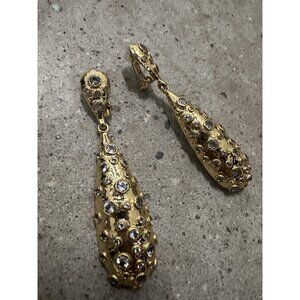 VALERE Shine Earrings in Clear Quartz Crystal & Gold